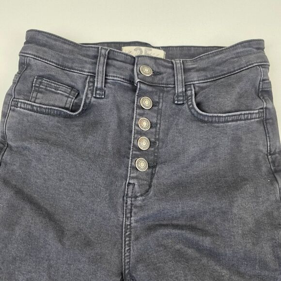 We The Free People Sabrina Super Skinny Black Distressed Jeans Womens 25 - Picture 5 of 14